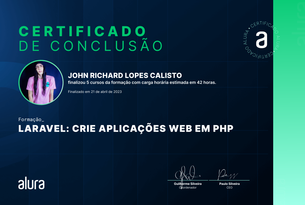 FORMAÇÃO LARAVEL: CRIE APLICAÇÕES WEB EM PHP